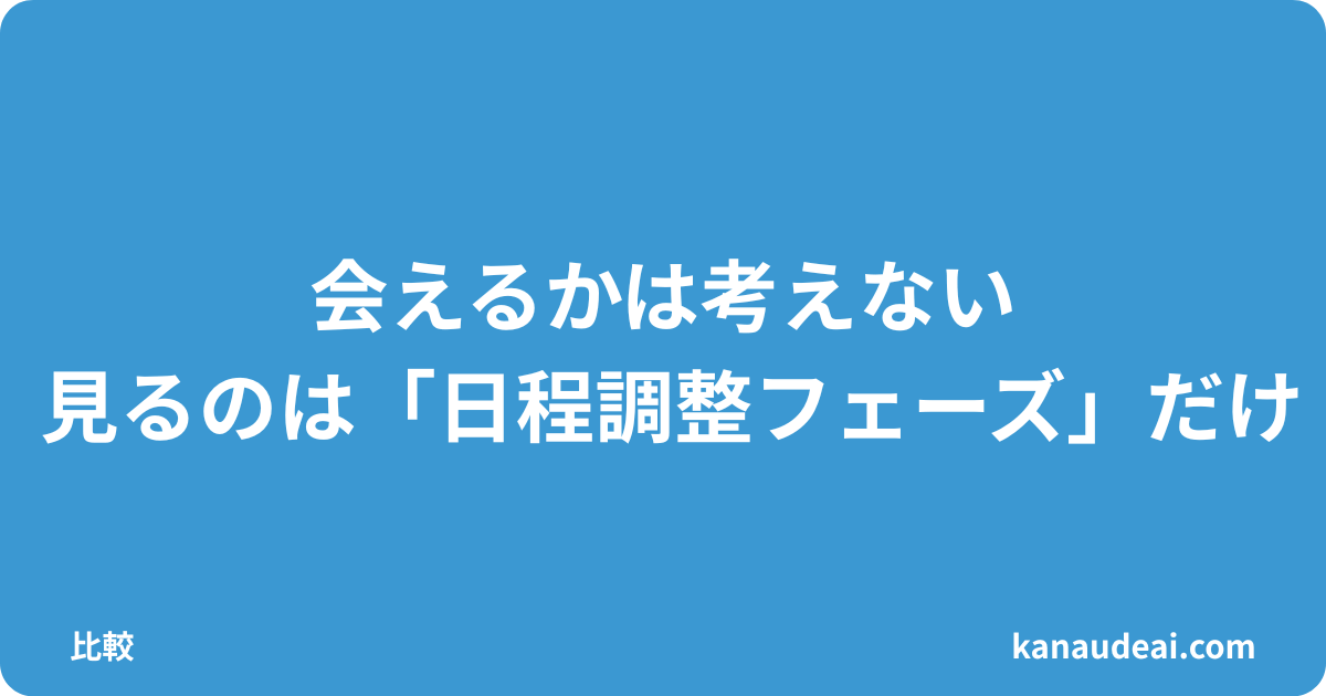 LINEが続いても会えない40代男性向けに、日程調整フェーズで見極める判断軸を解説する記事のアイキャッチ